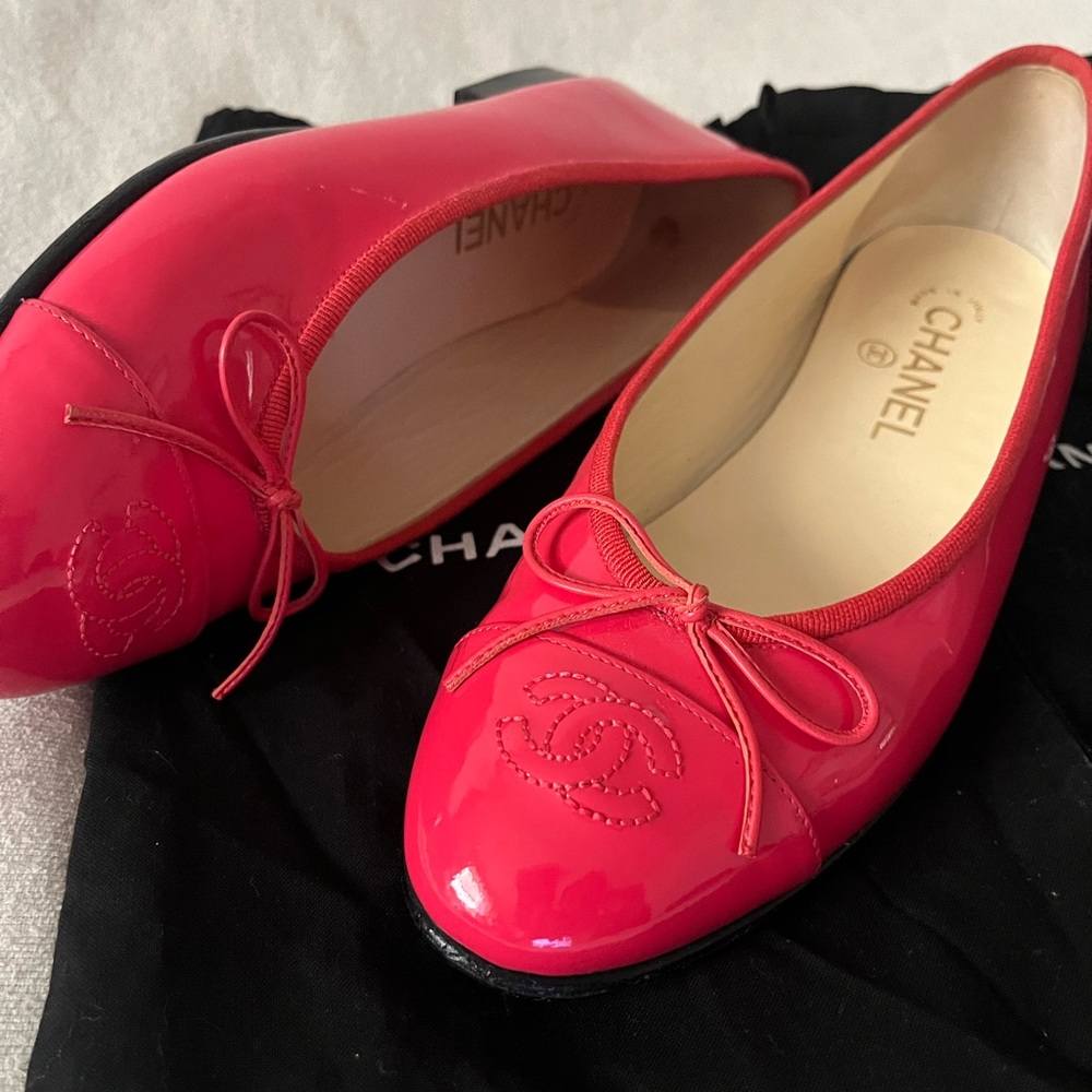 SOLD AUTHENTIC Chanel Ballerina Patent Leather For Size 7 or 7.5 SOLD SOLD